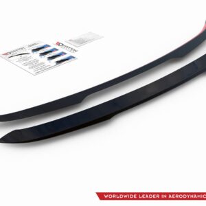 Two long curved aerodynamic components on a white background with a small brochure and the VD logo at the bottom right; slogan reads 'Worldwide Leader in Aerodynamic Components'.